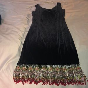 Black velvet dress with matching bolero jacket